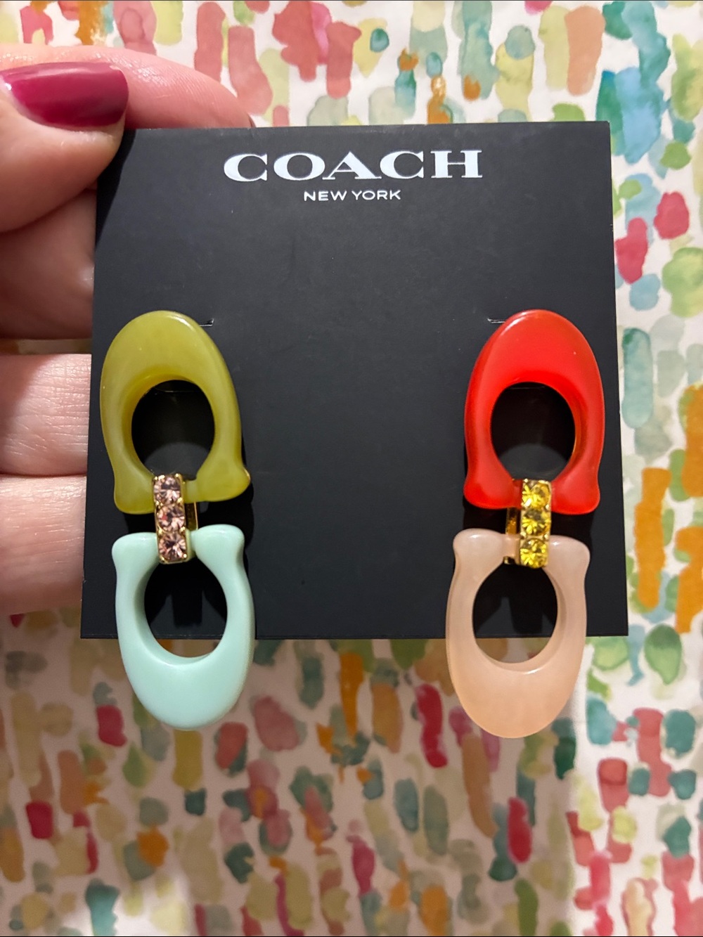 Coach “C” Drop Earrings